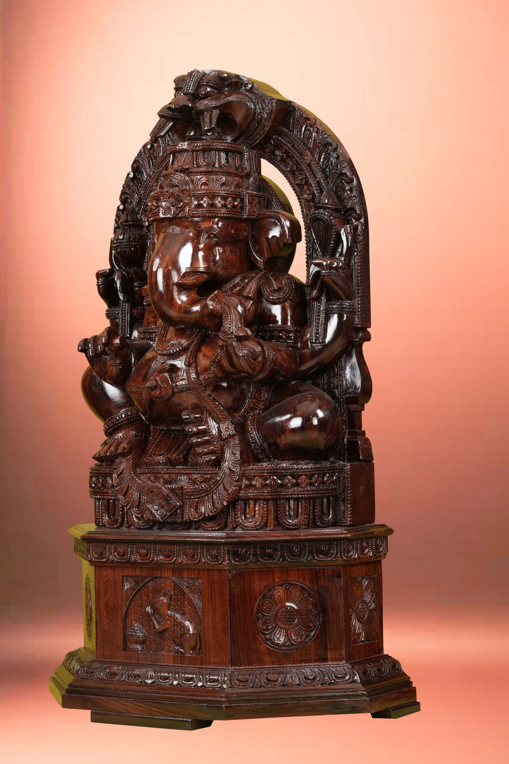 Image of Lord Ganesh Statue in Rose Wood